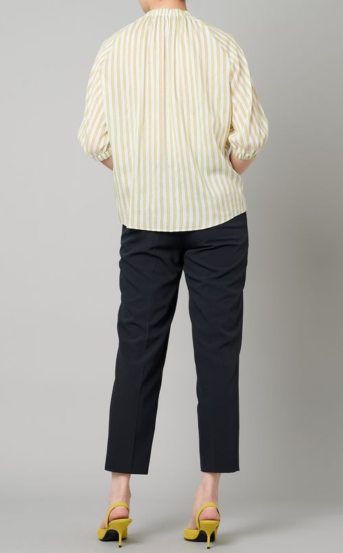 ストライプギャザーブラウス