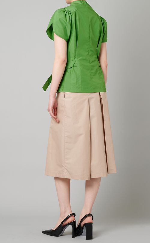 ギャザースリーブサイドタイブラウス