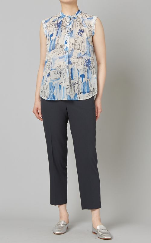 シティスケーププリントブラウス