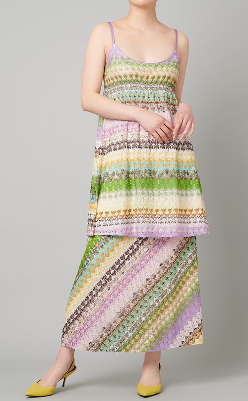 ボヘミアンデザインミディスカート