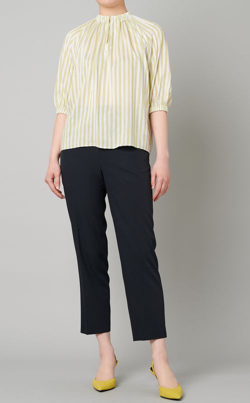 ストライプギャザーブラウス