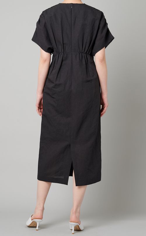 リネンコットンタックワンピース