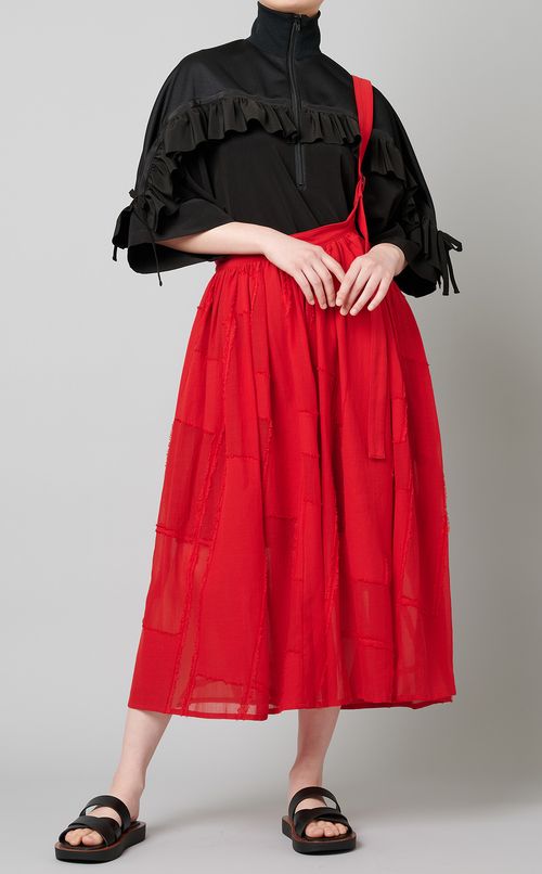 ジップアップフリルプルオーバー