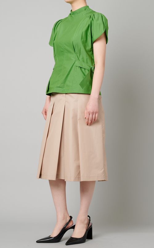 ギャザースリーブサイドタイブラウス