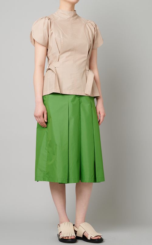 ギャザースリーブサイドタイブラウス