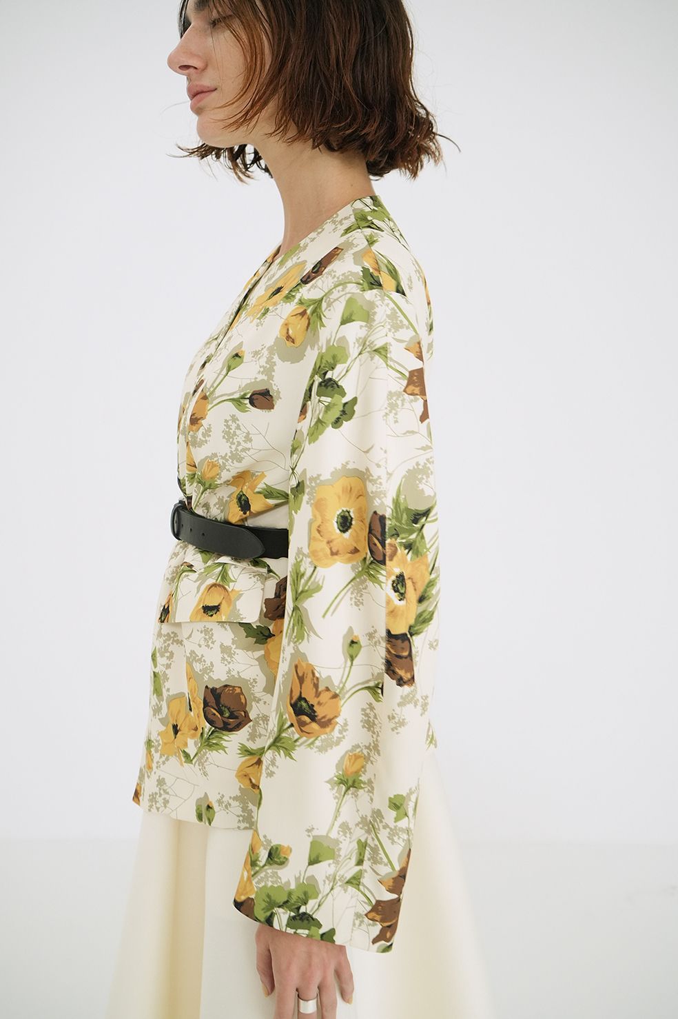 スカーフフラワーリボンシャツブルゾン