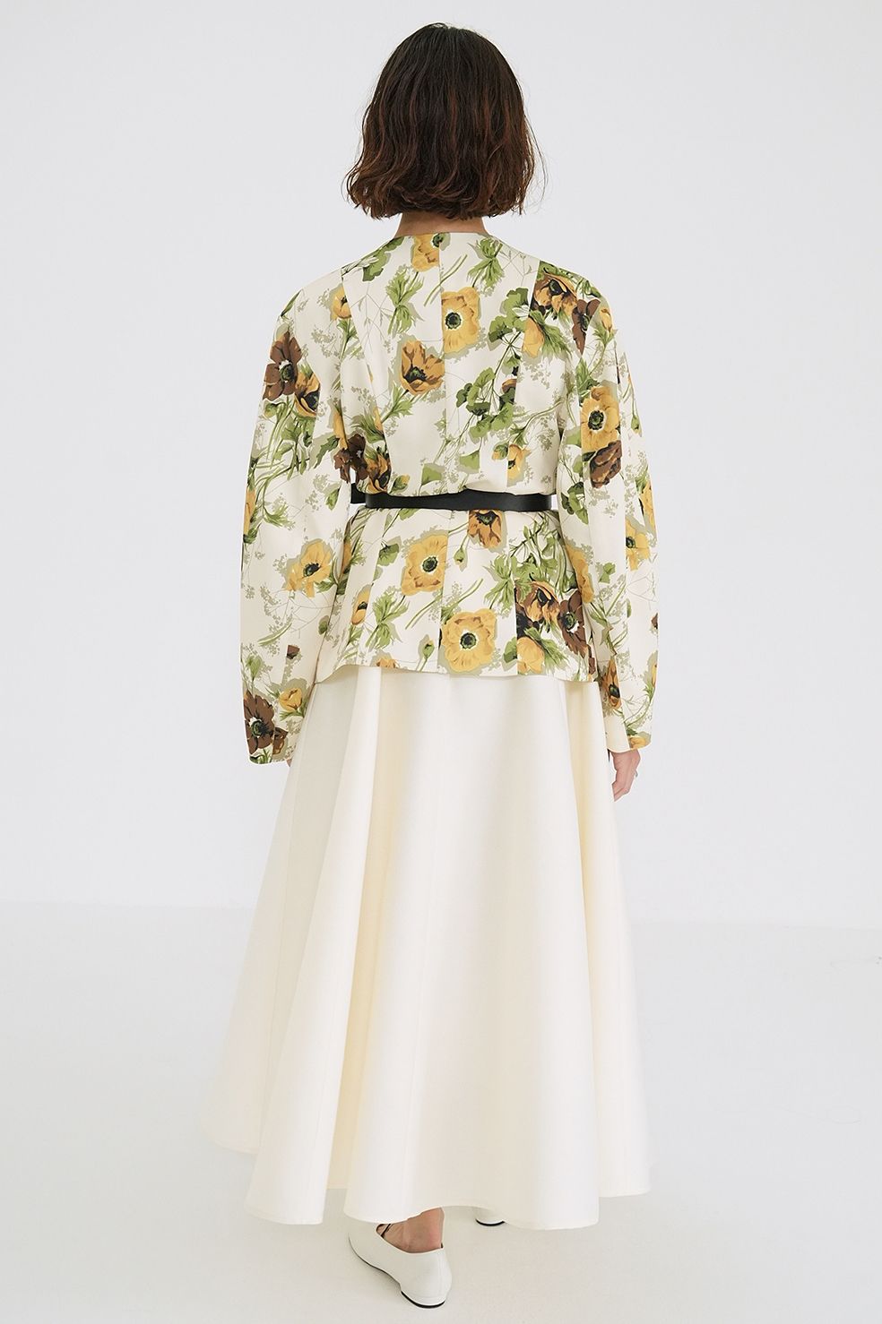 スカーフフラワーリボンシャツブルゾン