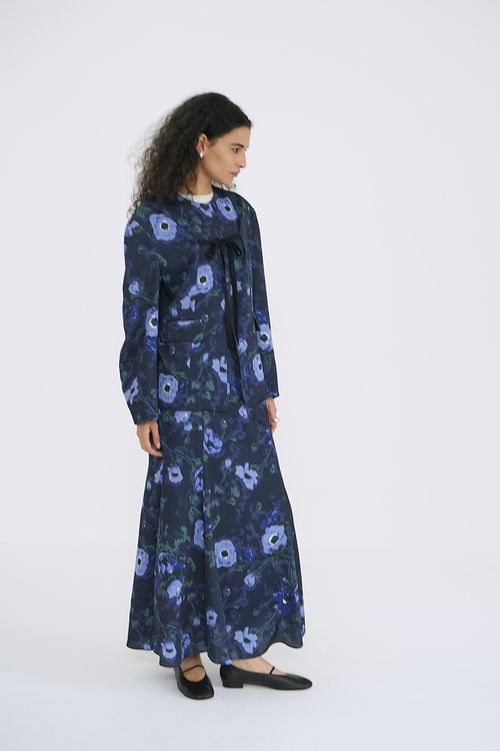 スカーフフラワーリボンシャツブルゾン