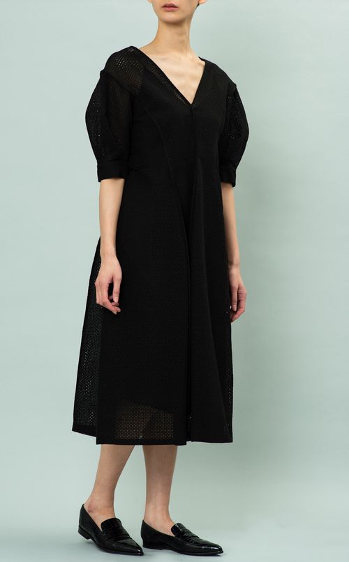 シルク混コットンレースワンピース