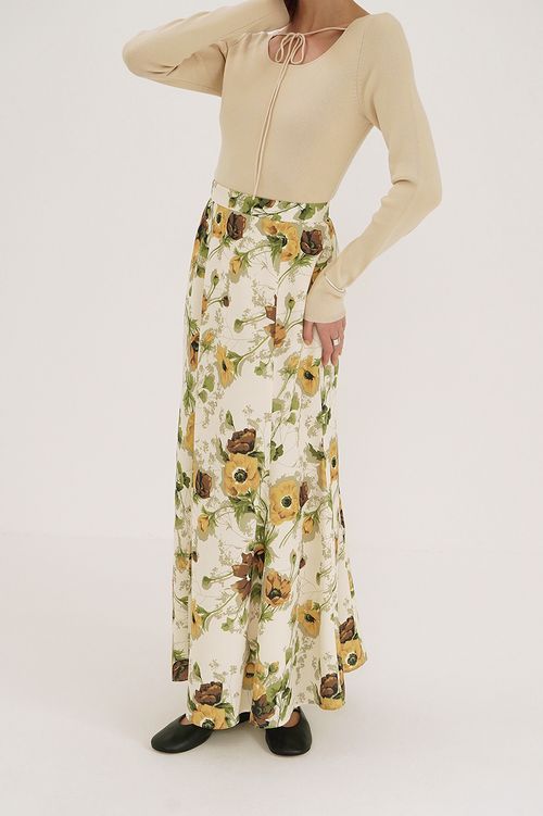 スカーフフラワーマーメイドスカート