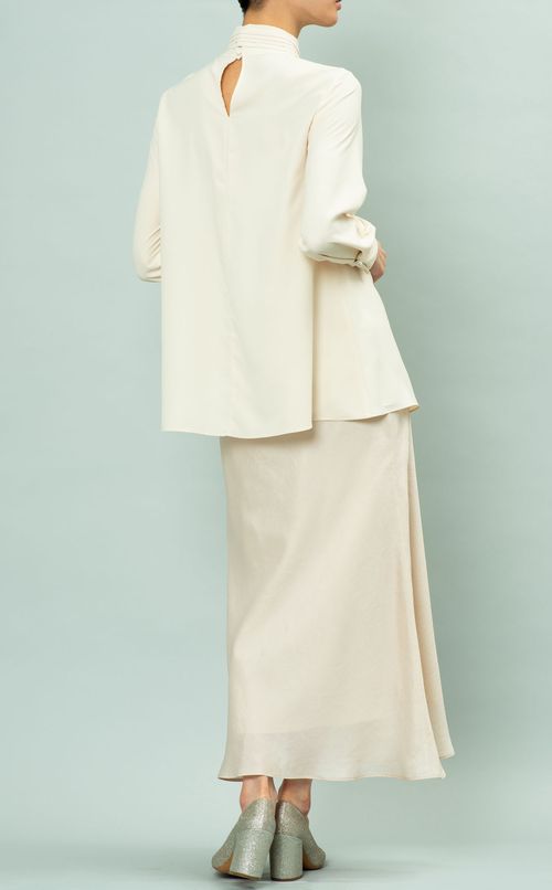 ボウタイ付チュニックブラウス