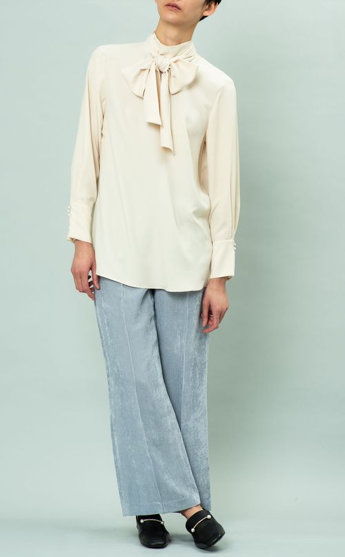 ボウタイ付チュニックブラウス