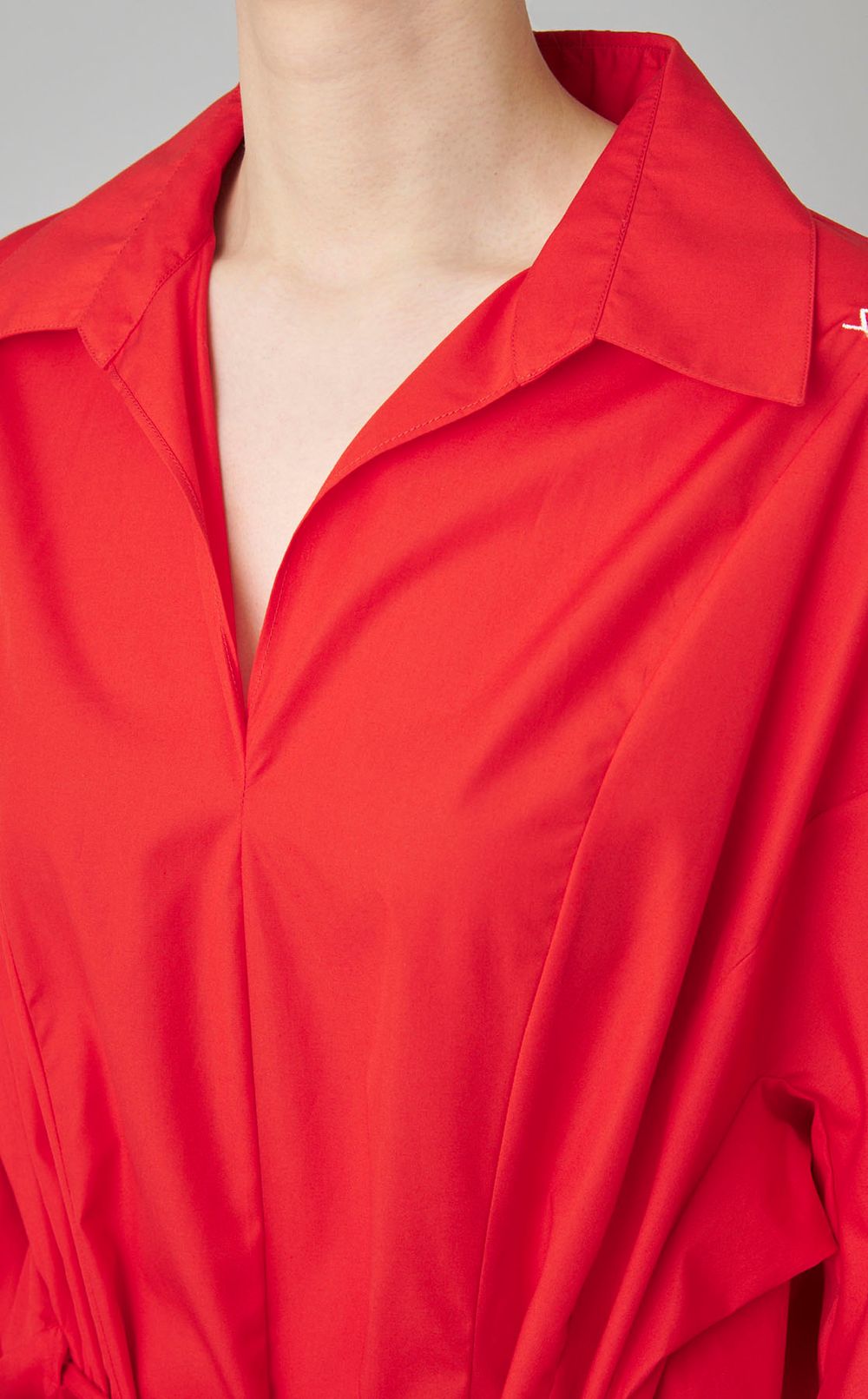 コットンポプリンベルテッドワンピース