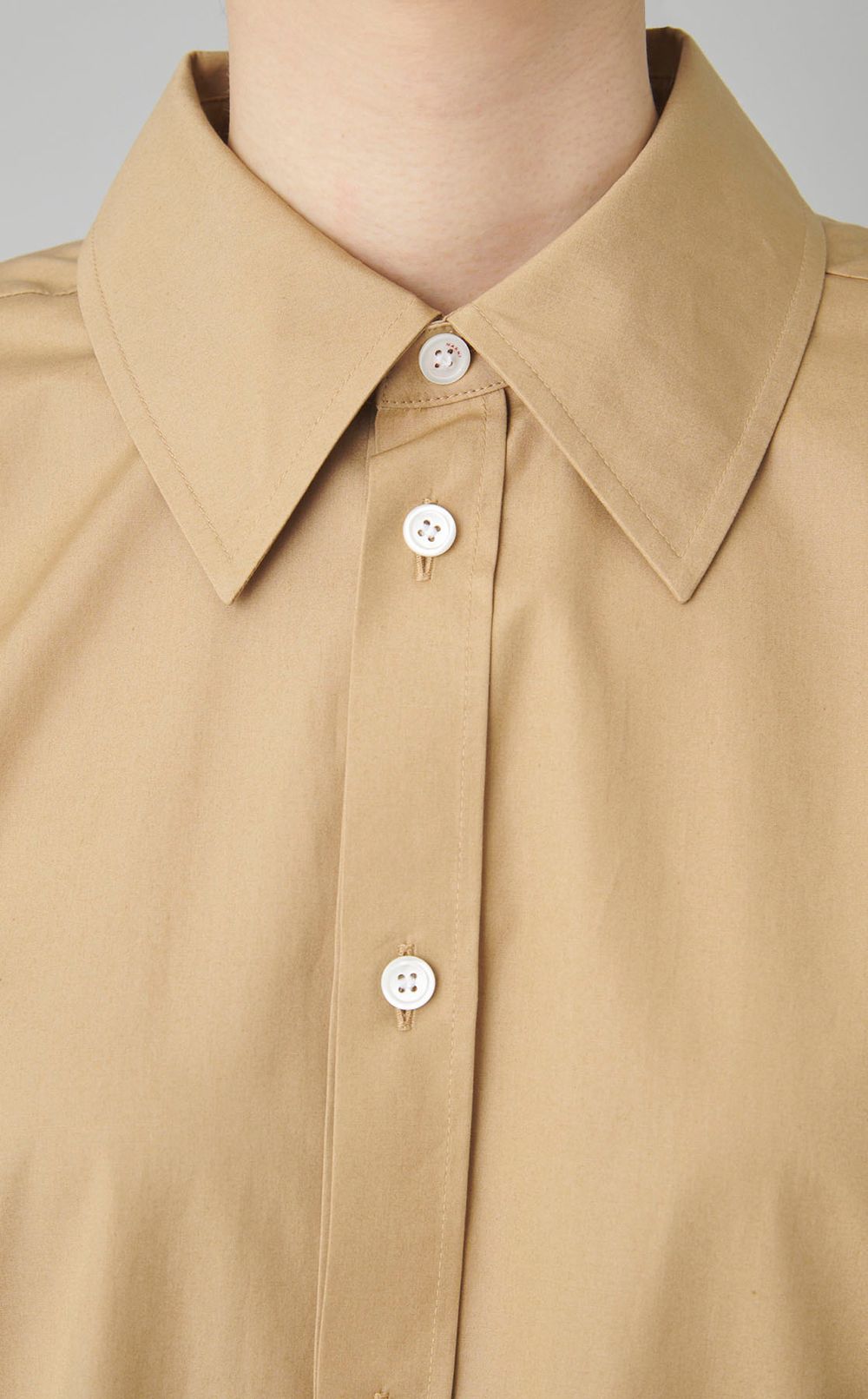 コットンポプリンバックギャザーブラウス