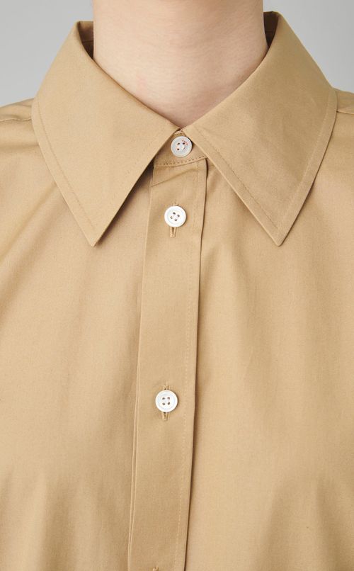 コットンポプリンバックギャザーブラウス