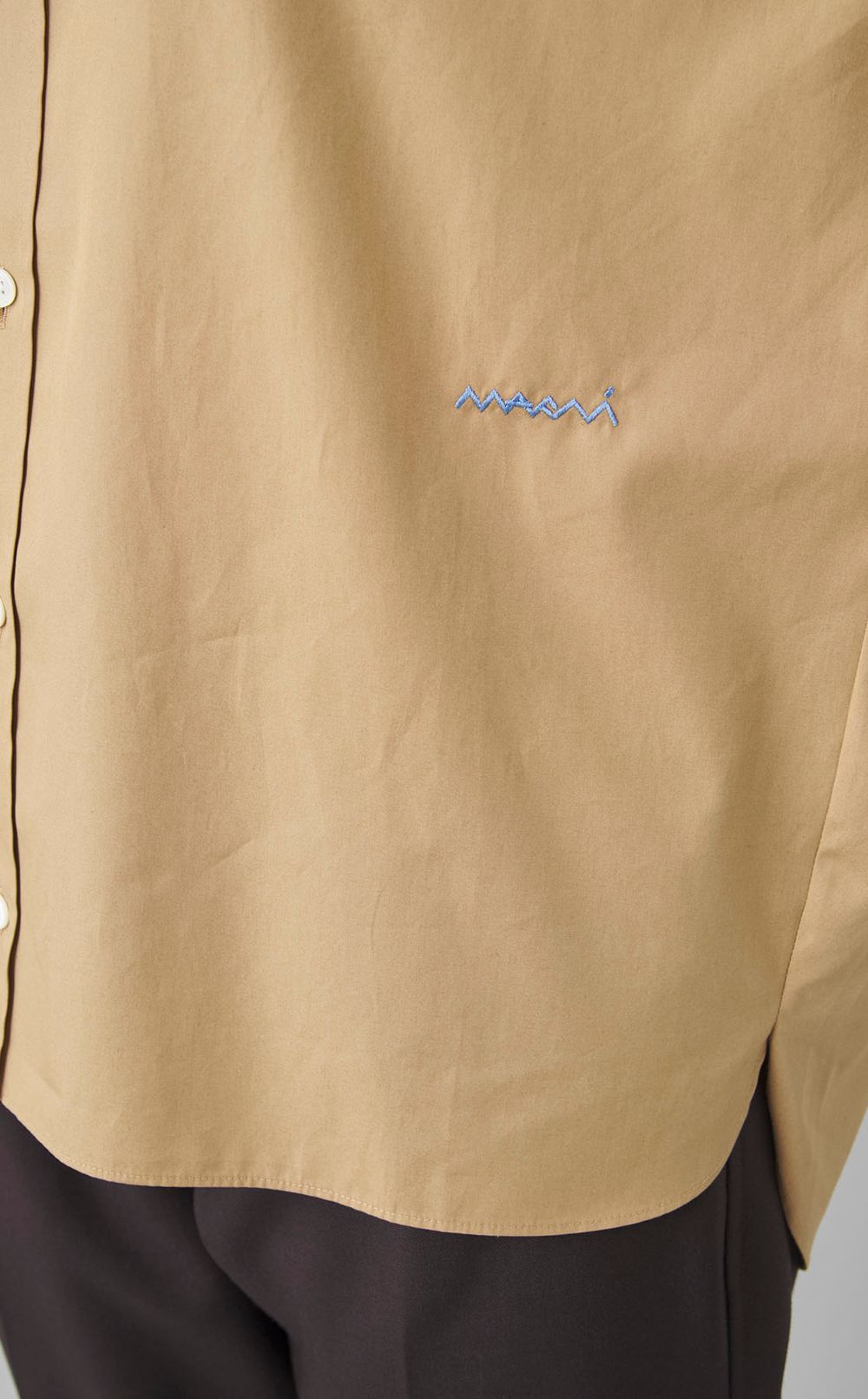 コットンポプリンバックギャザーブラウス