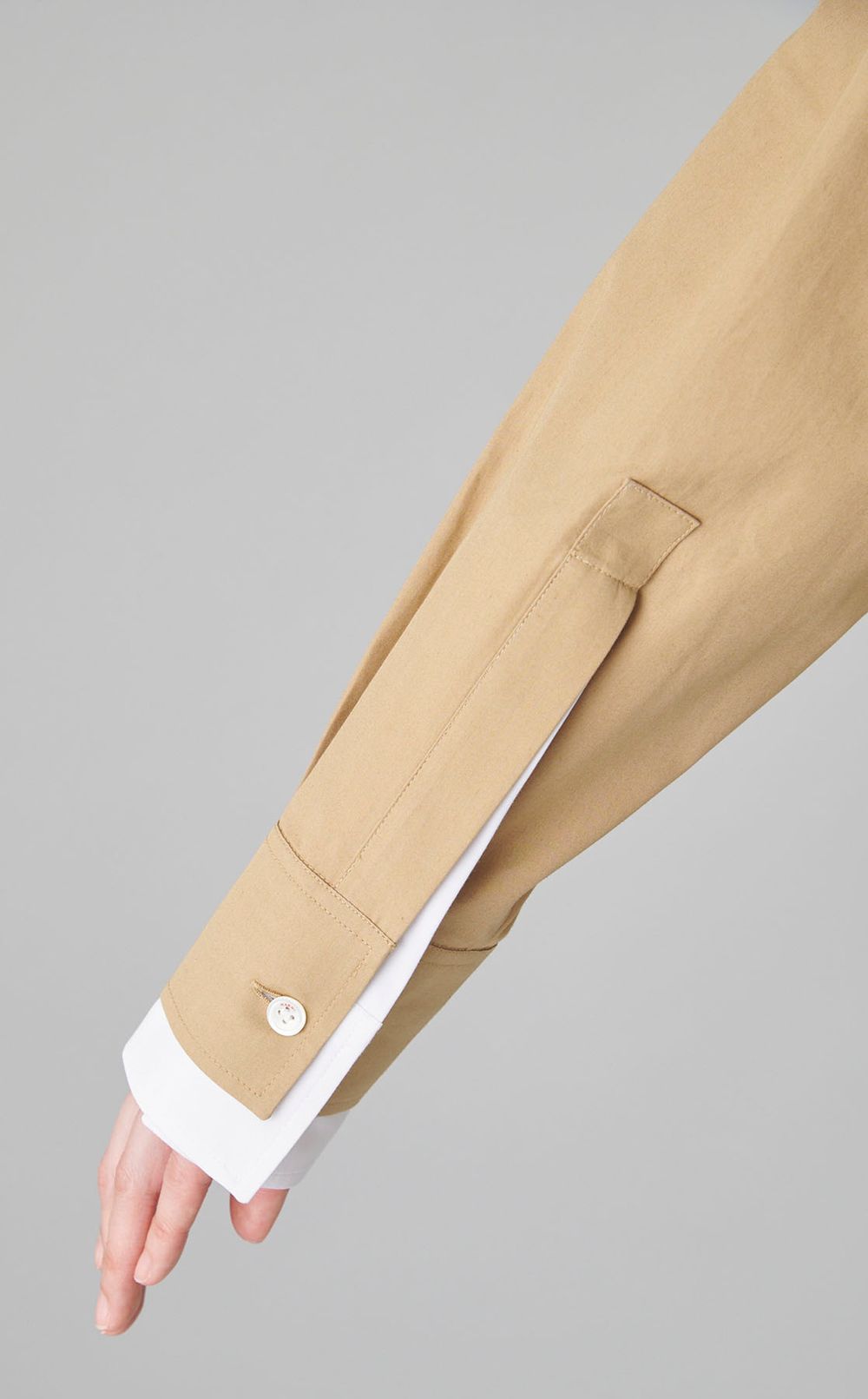 コットンポプリンバックギャザーブラウス