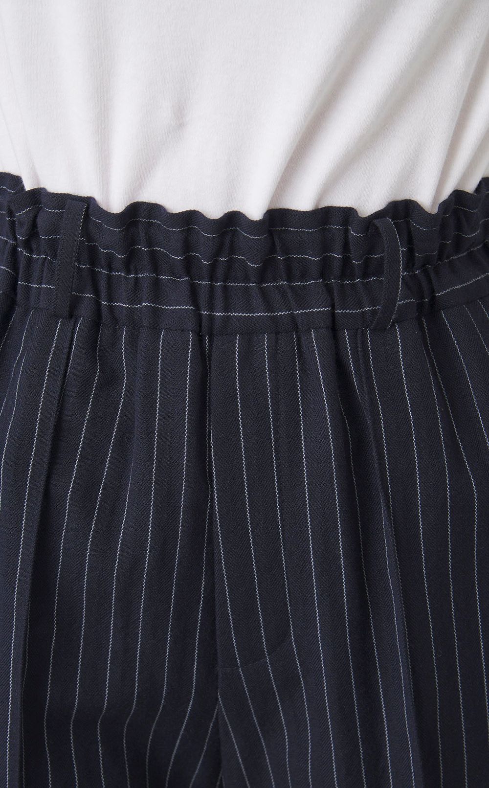 ウールリネンストライプショートパンツ