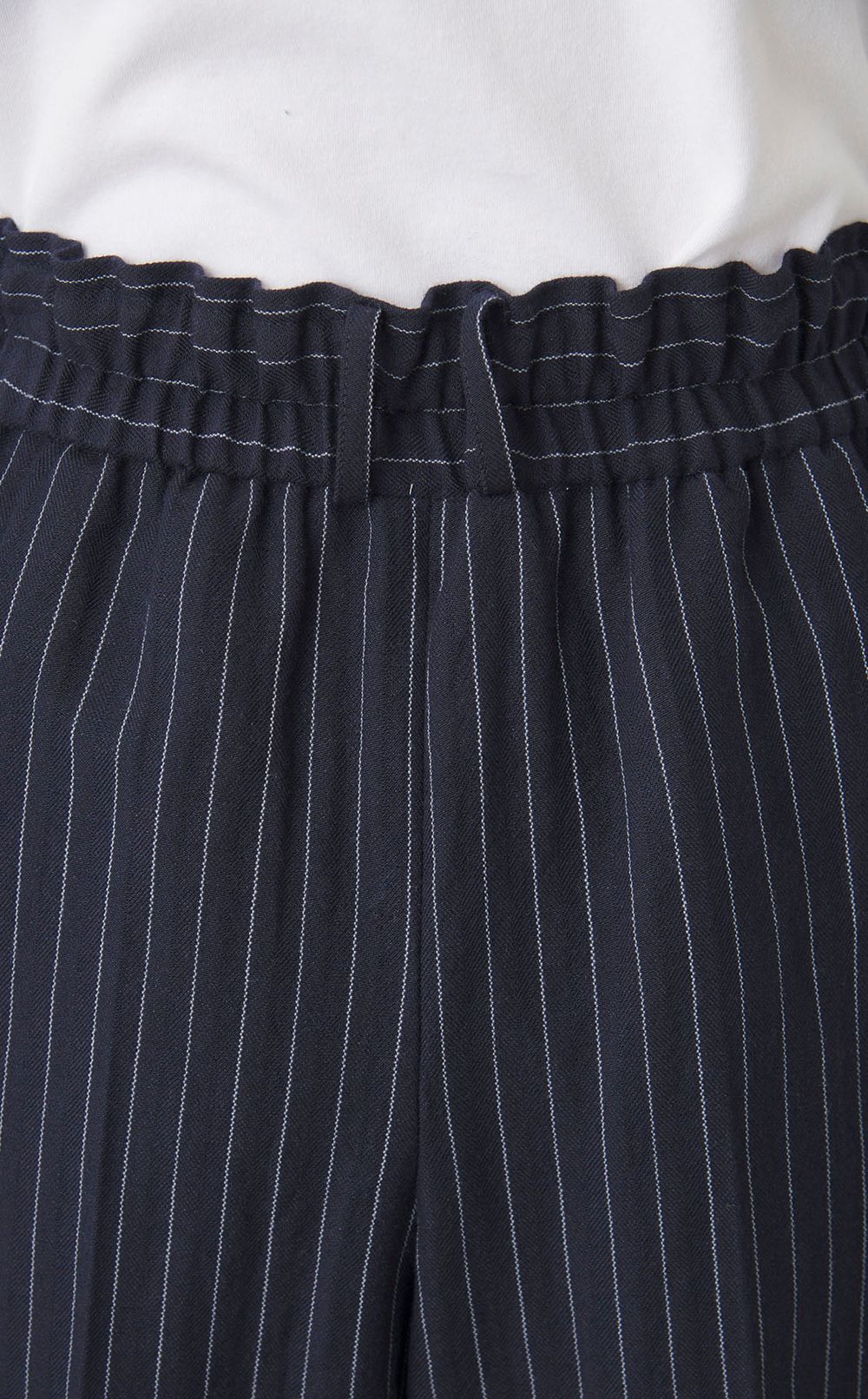 ウールリネンストライプショートパンツ