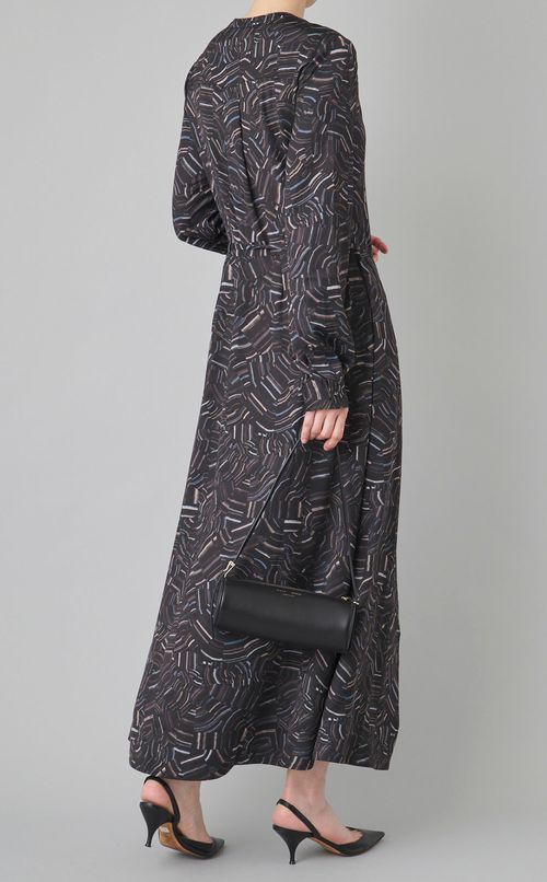 プリントベルテッドシャツワンピース