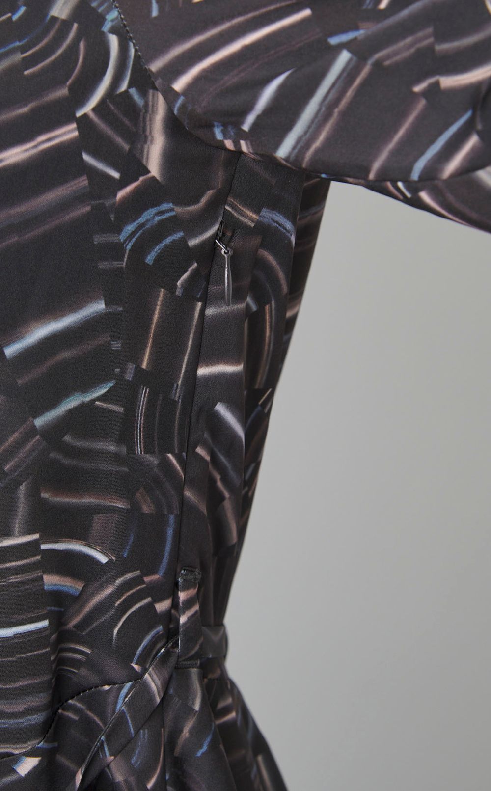 プリントベルテッドシャツワンピース