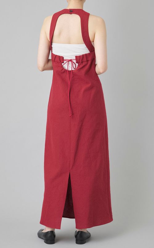 リネン混バックオープンドレス