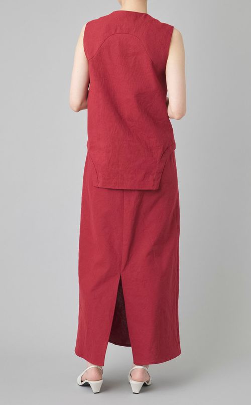 リネン混Vネックベスト