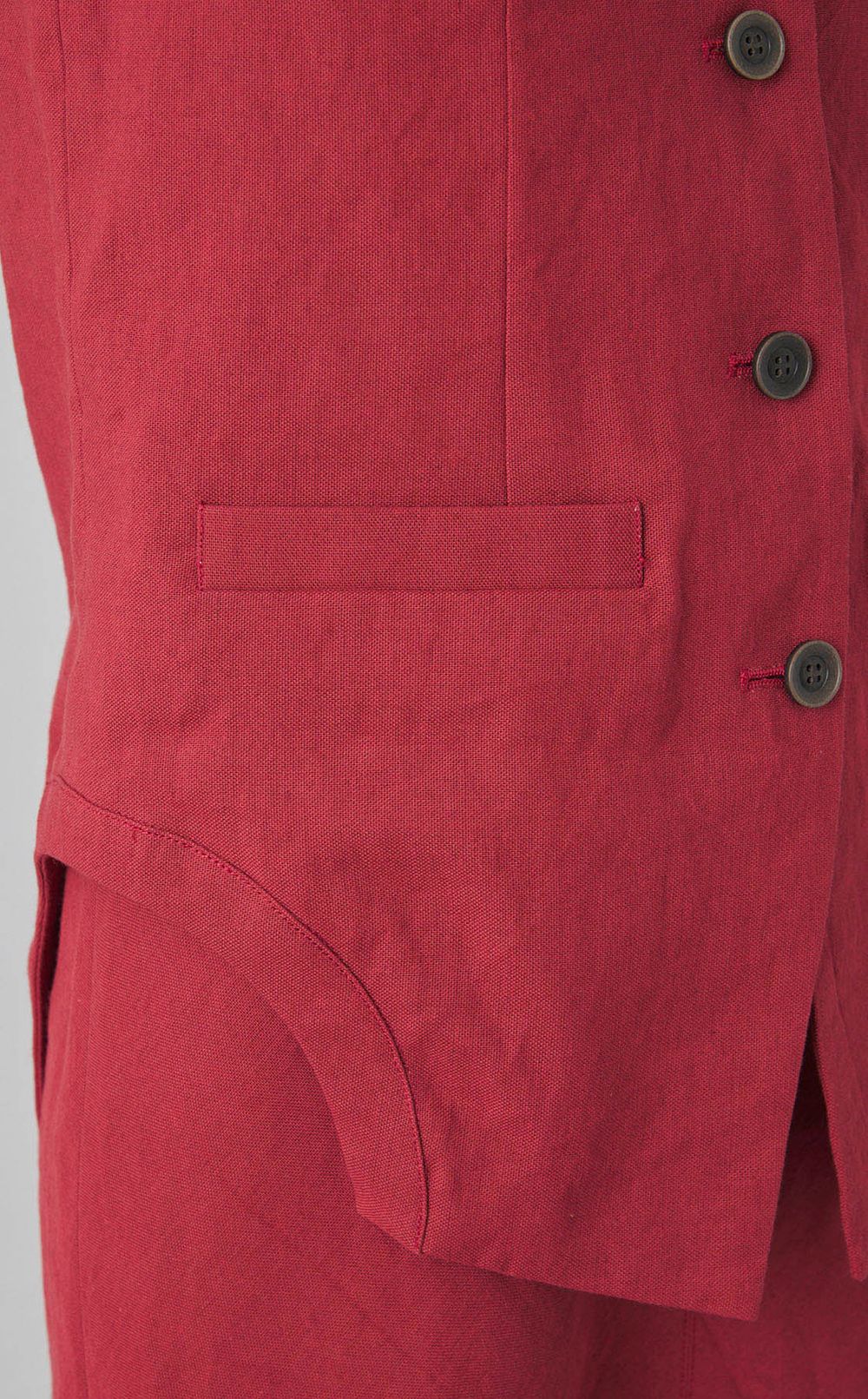 リネン混Vネックベスト