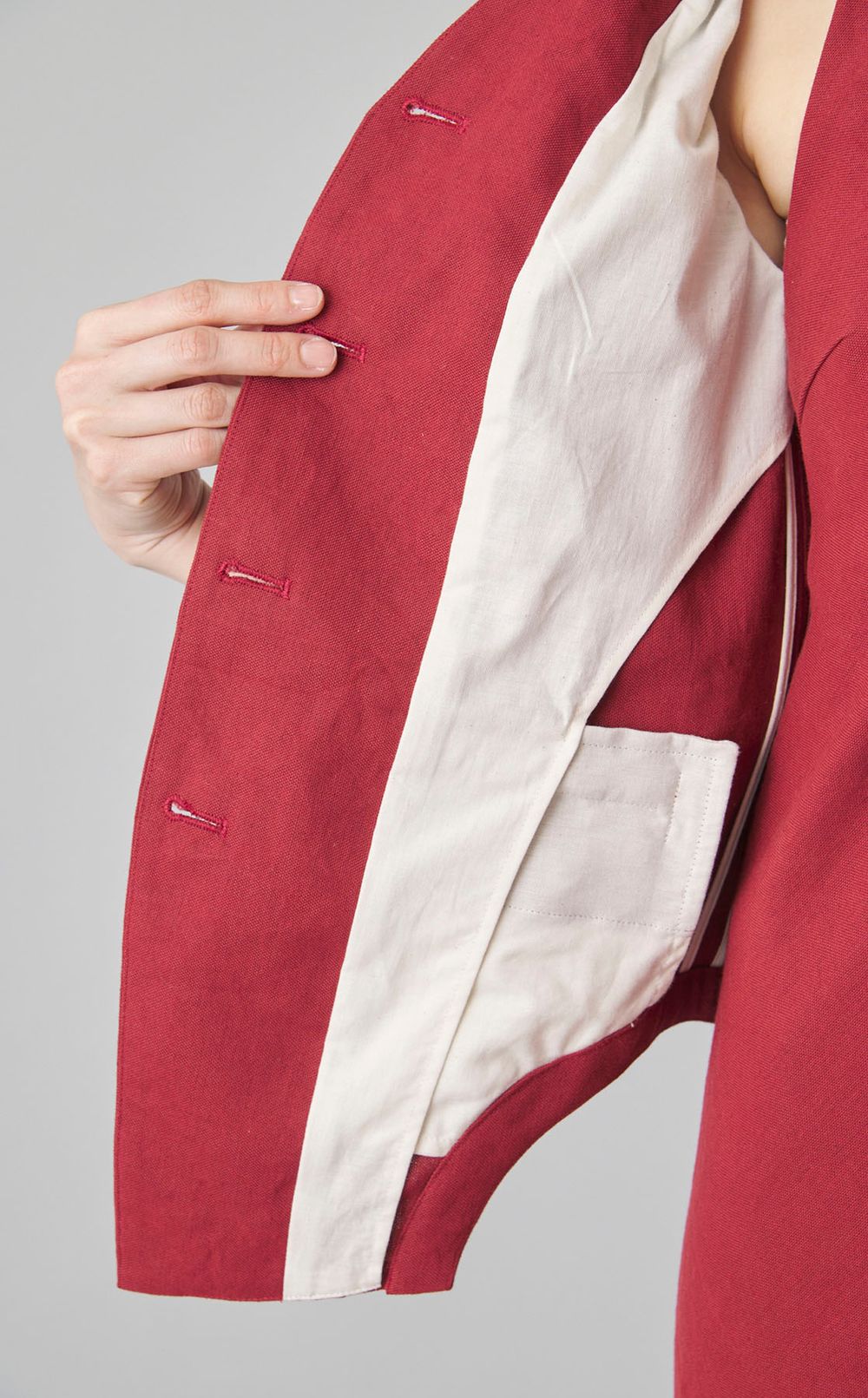 リネン混Vネックベスト