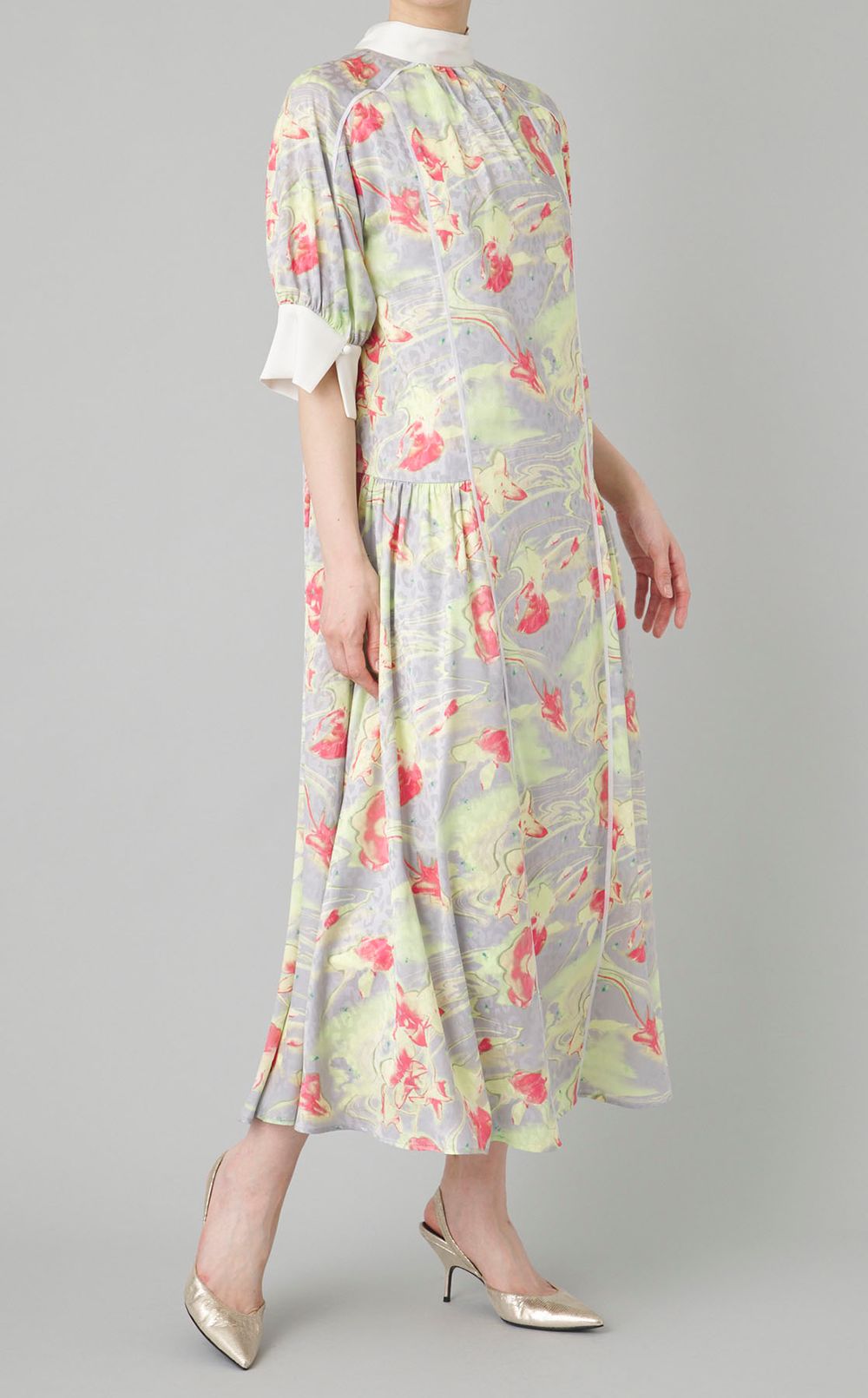 2wayフィッシュプリントワンピース