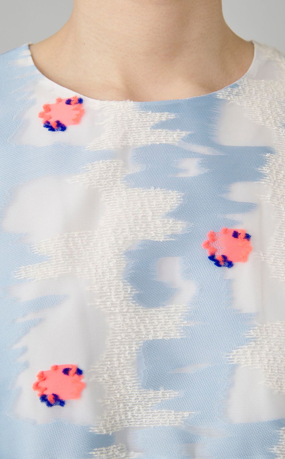 コーラルジャガードブラウス