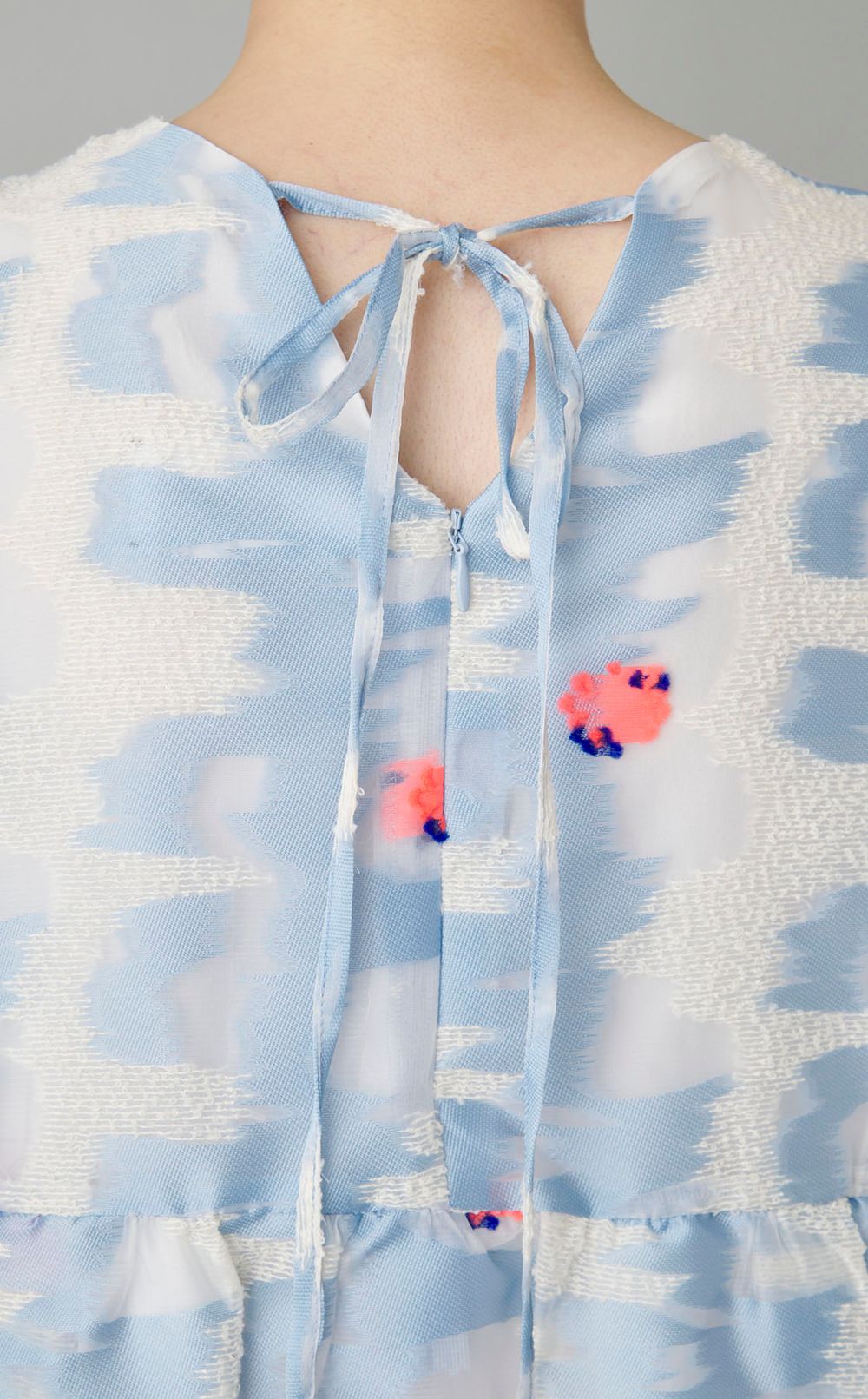 コーラルジャガードブラウス