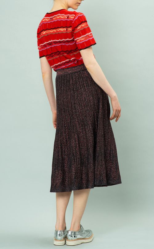 ジャガードラメニットスカート