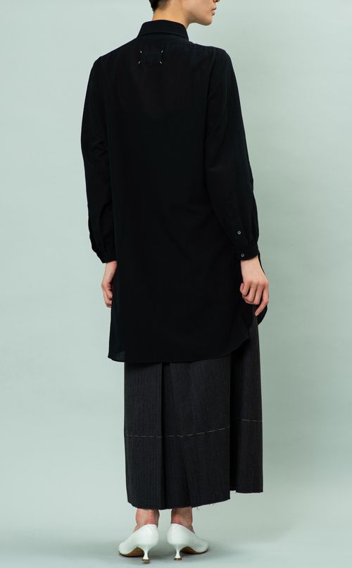 リネン混ドレスロングシャツ