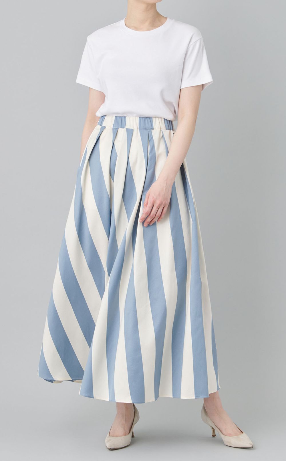 ストライプギャザースカート