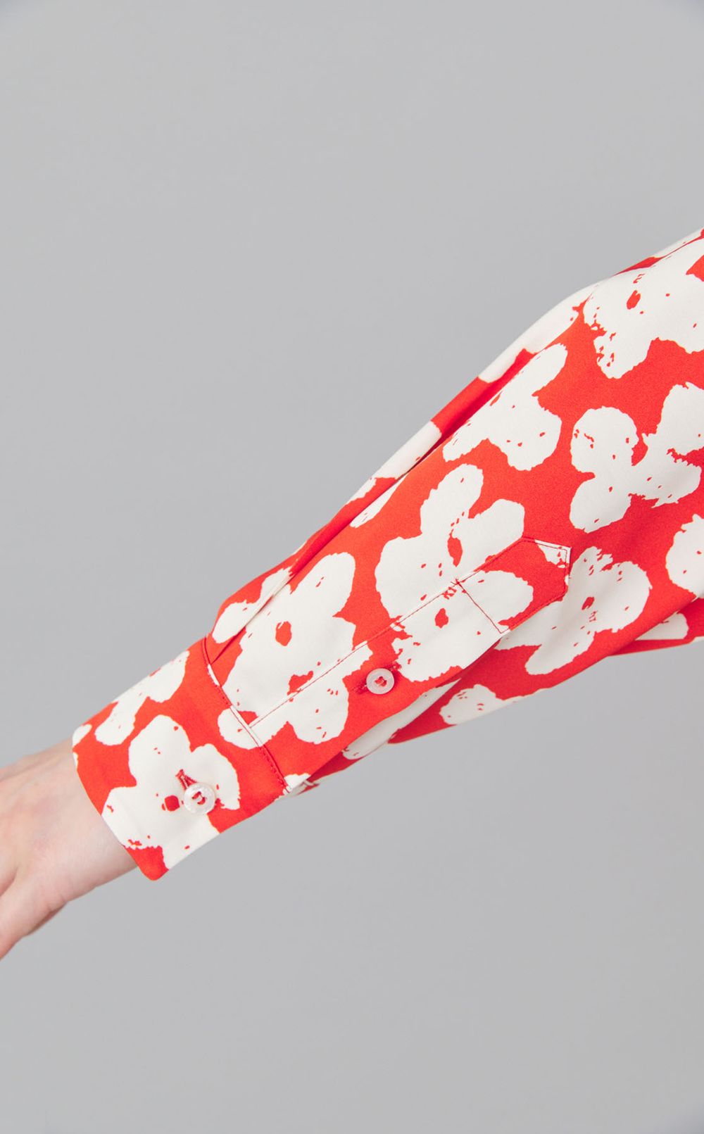 フラワープリントシャツワンピース