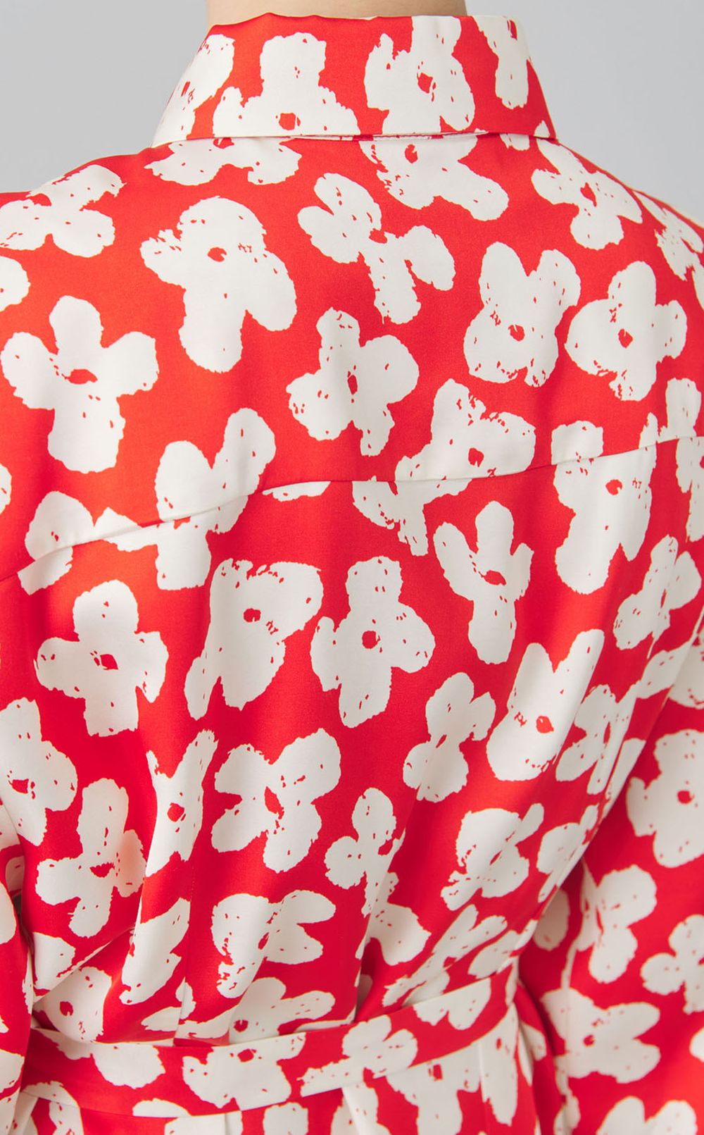 フラワープリントシャツワンピース