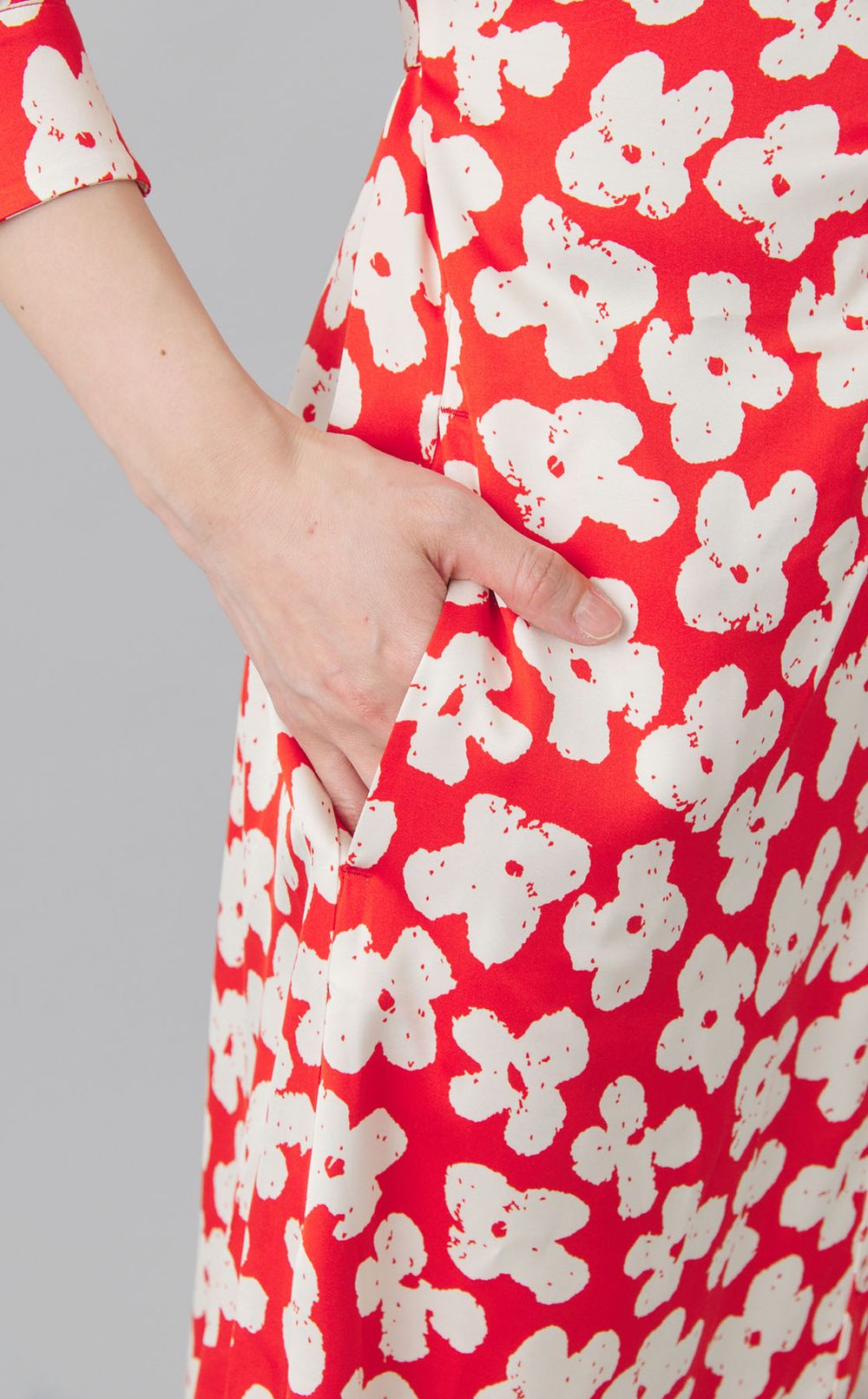 フラワープリントシャツワンピース