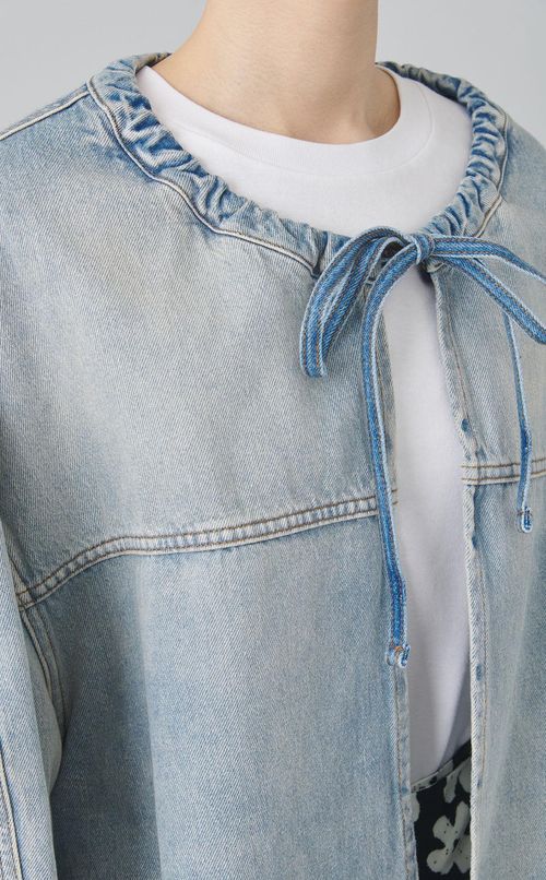 リボンデニムジャケット