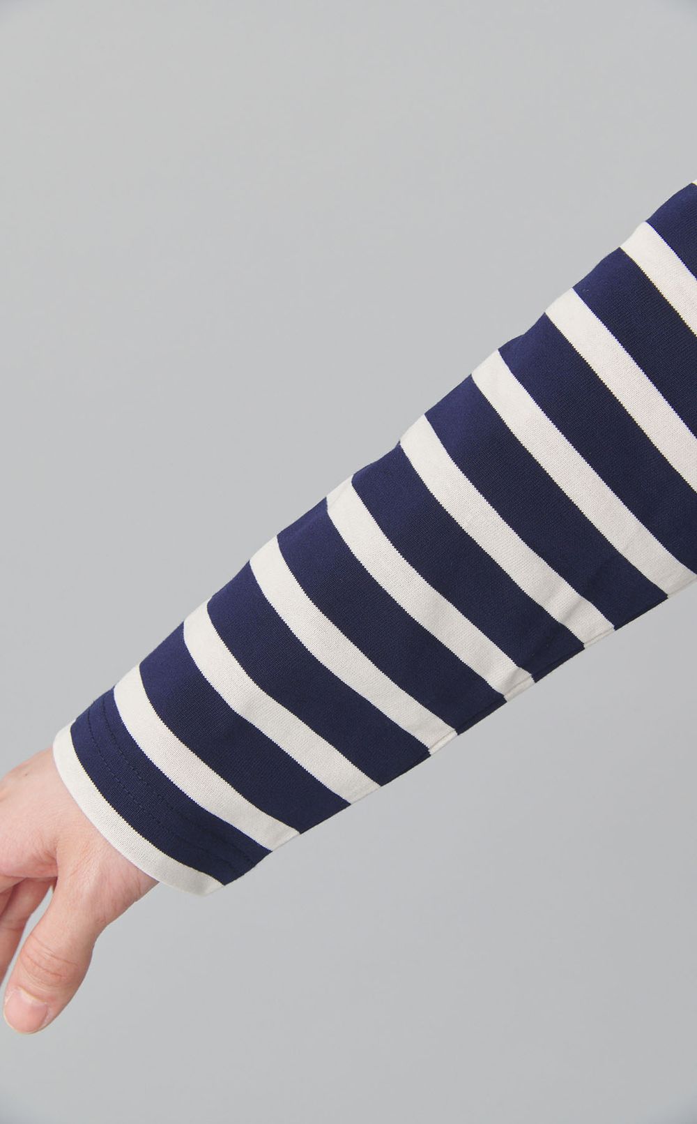 ボーダーハートパッチカーディガン