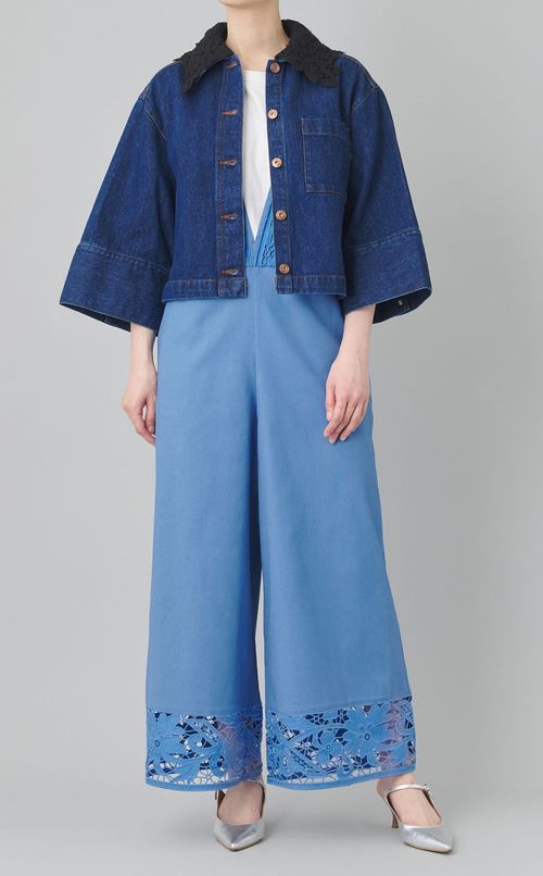 2wayレースカラーデニムジャケット