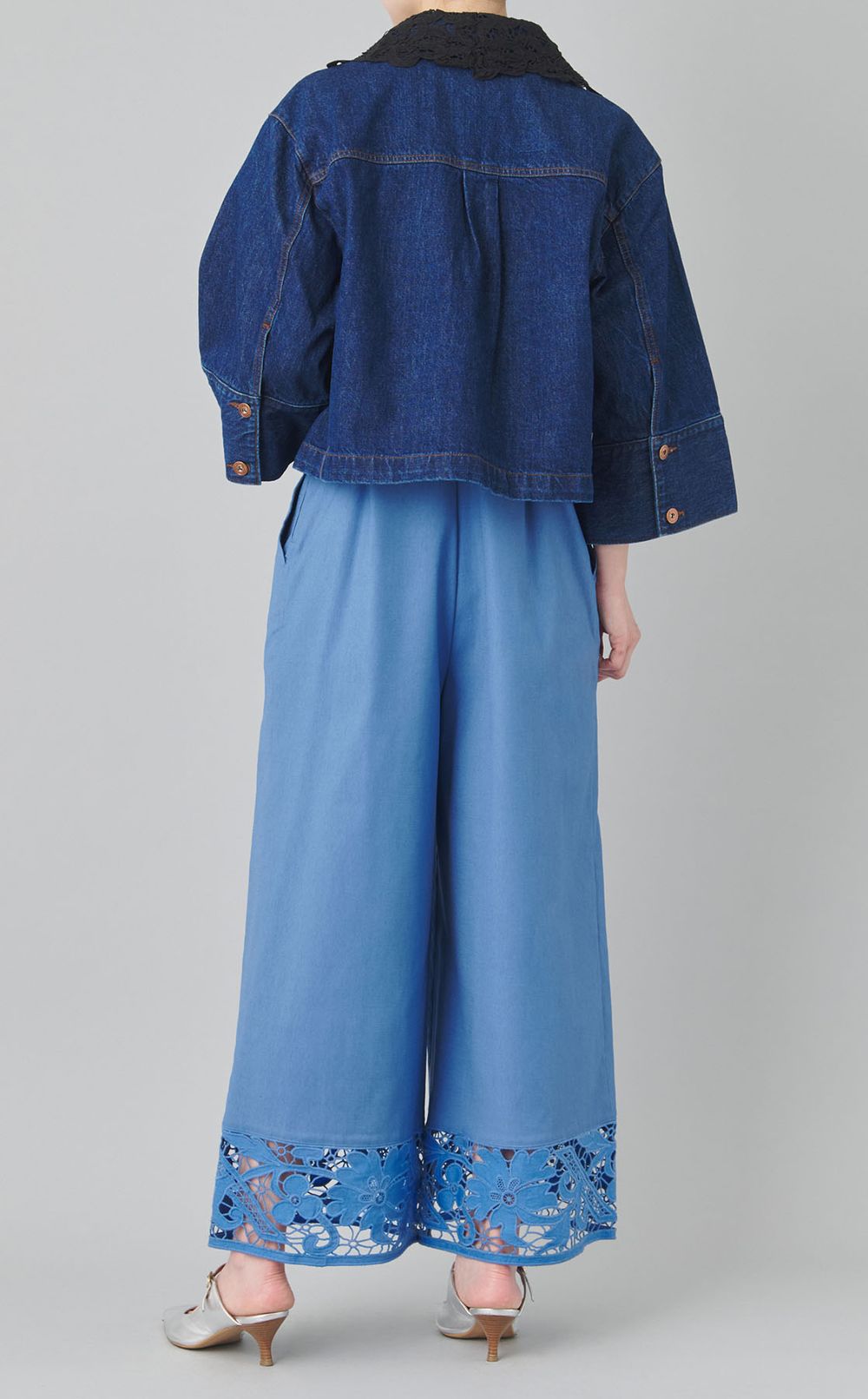 2wayレースカラーデニムジャケット