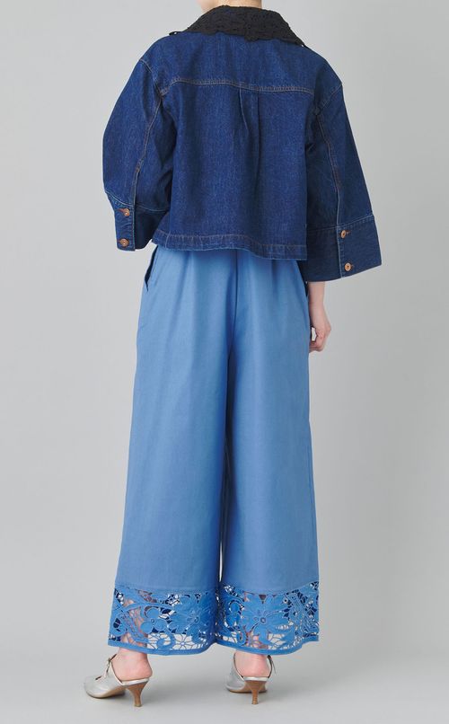 2wayレースカラーデニムジャケット