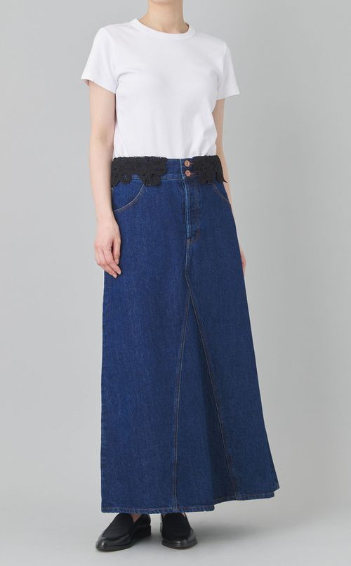 レースベルトデニムスカート