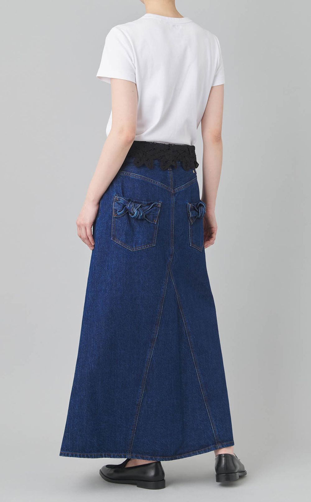 レースベルトデニムスカート