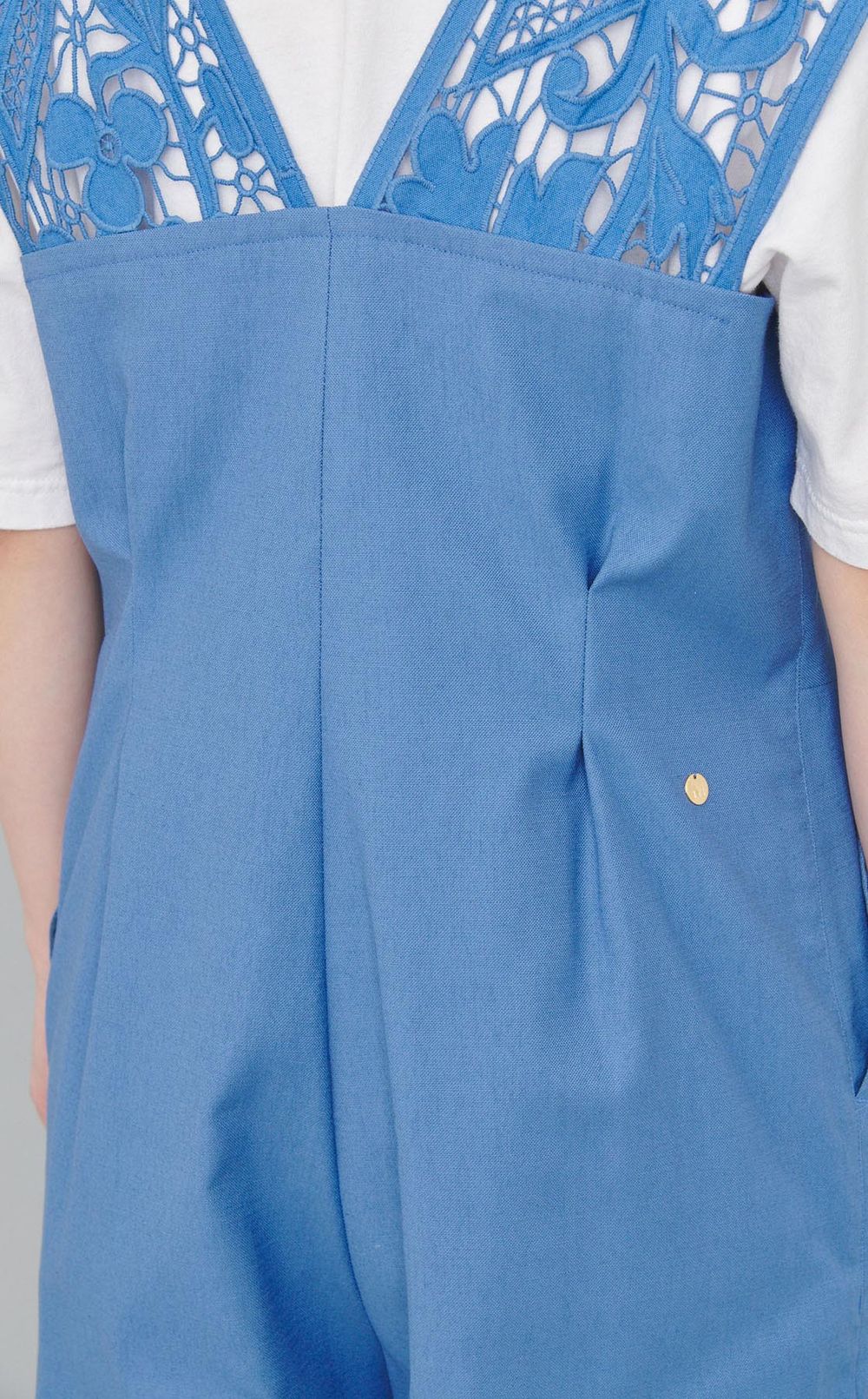 深Vネックレースサロペット