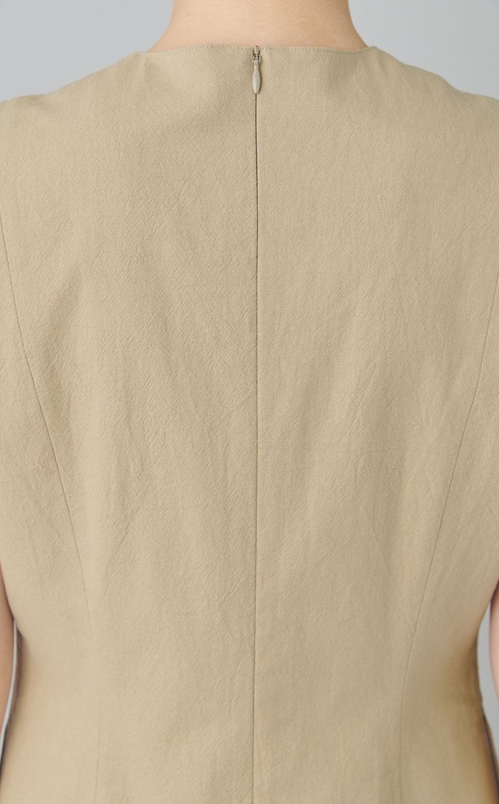 コットンリネンフロントボタンワンピース