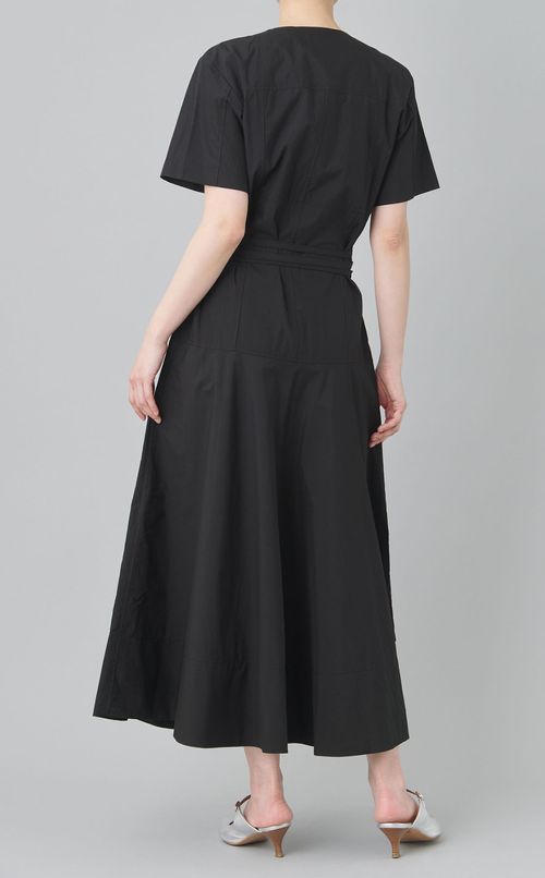 コットンナイロンベルテッドワンピース