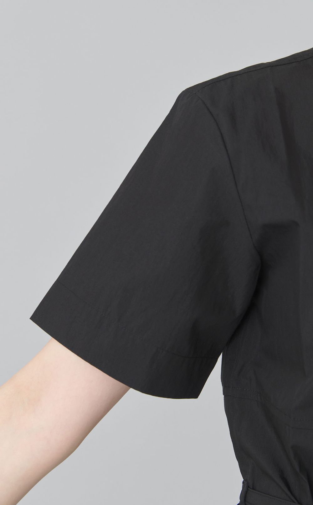 コットンナイロンベルテッドワンピース