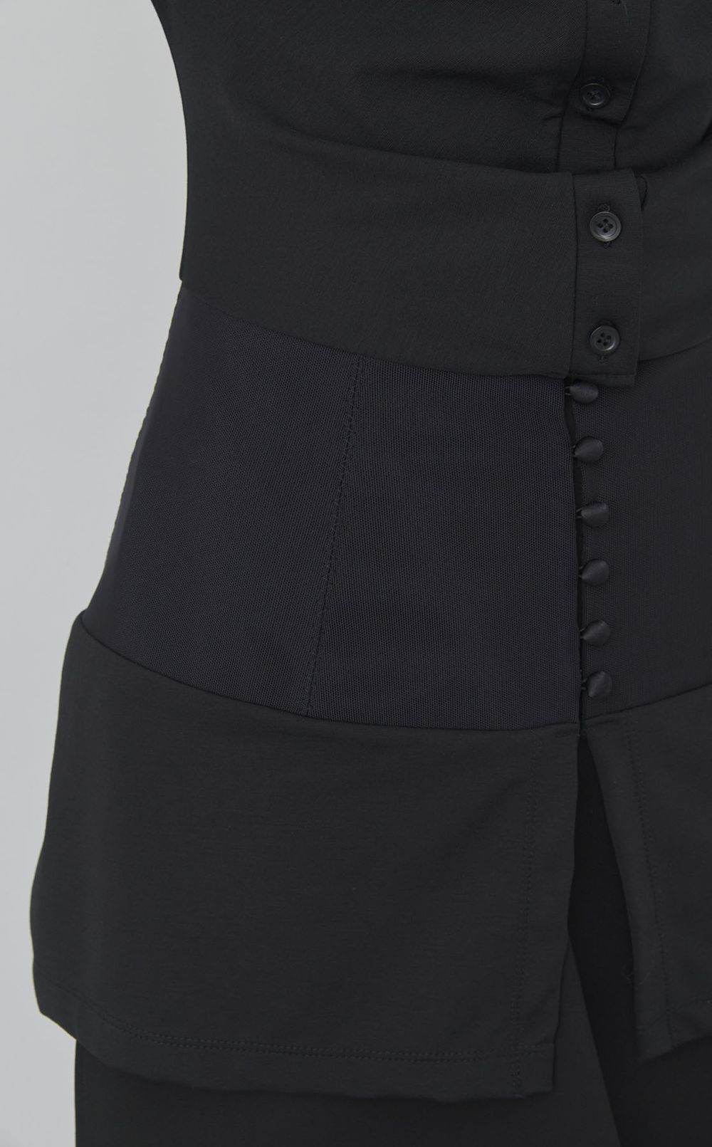 コルセットディテールストレッチシャツ